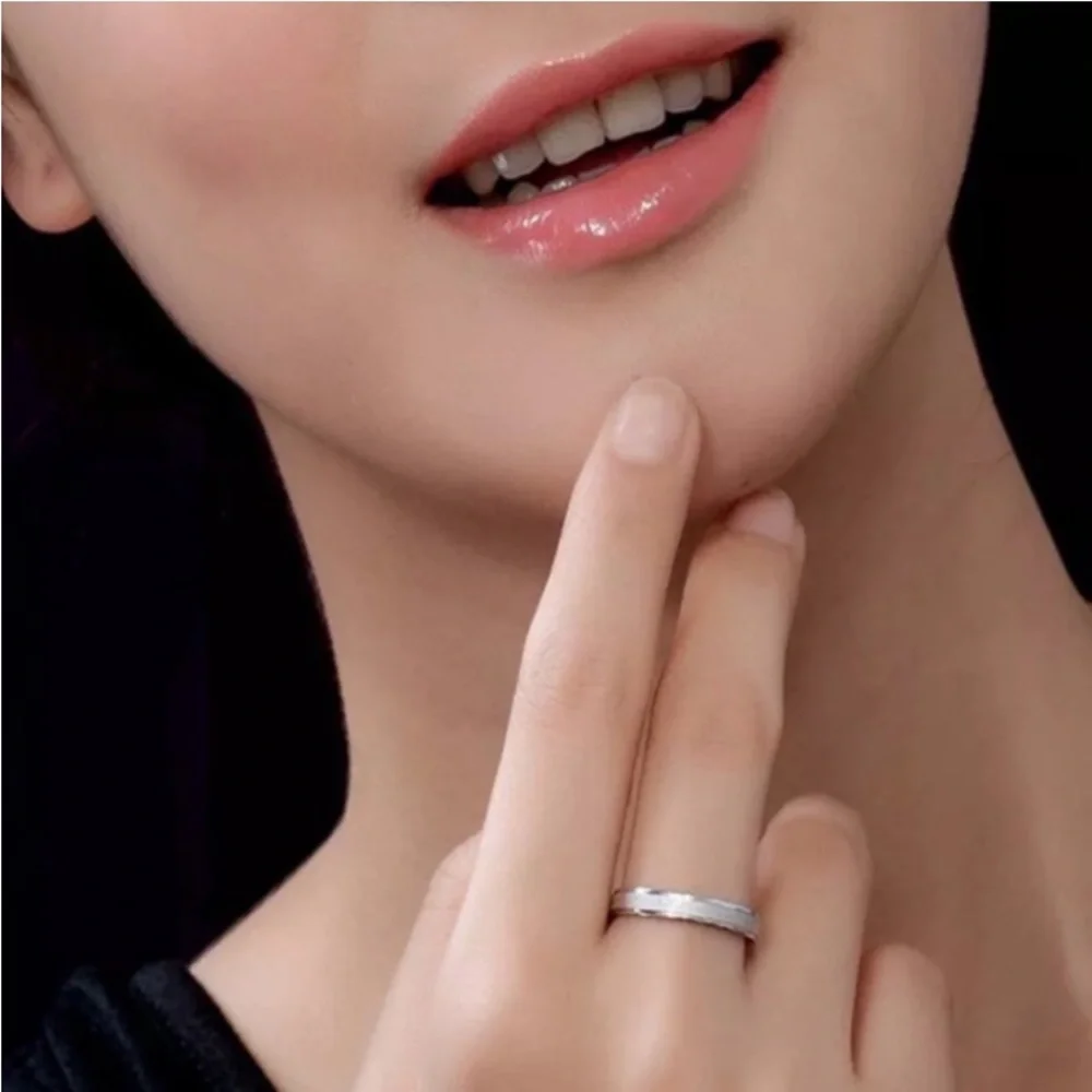 Size 10 1/2 Hypoallergenic Stainless Steel Thin Silver Band Ring NEW